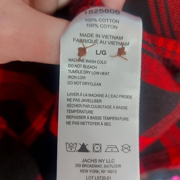 PLAID long sleeve large, jachs new york - Picture 3 of 3